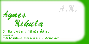 agnes mikula business card